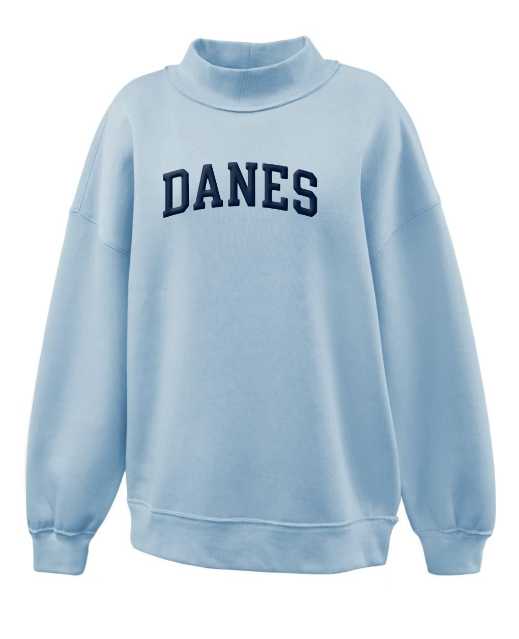 2026 Danes XC Women's 3D Puff Logo Mock-Neck Sweatshirt Lt.Blue