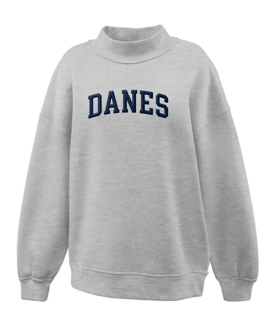 2026 Danes XC Women's 3D Puff Logo Mock-Neck Sweatshirt Gray