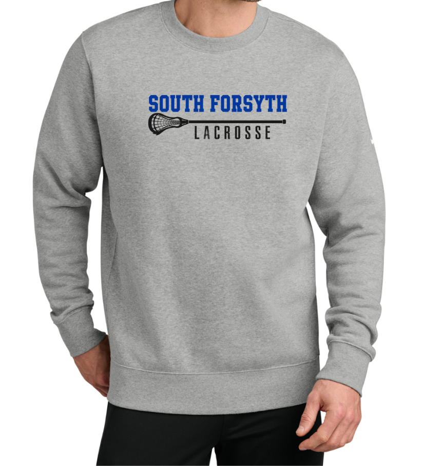2026-27 South Lax Nike Club Fleece Sleeve Swoosh Crew / Gray