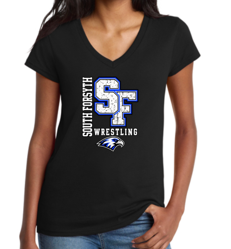 26-27 SF Wrestling Women's Core Cotton V-Neck Tee /SF Wrestling