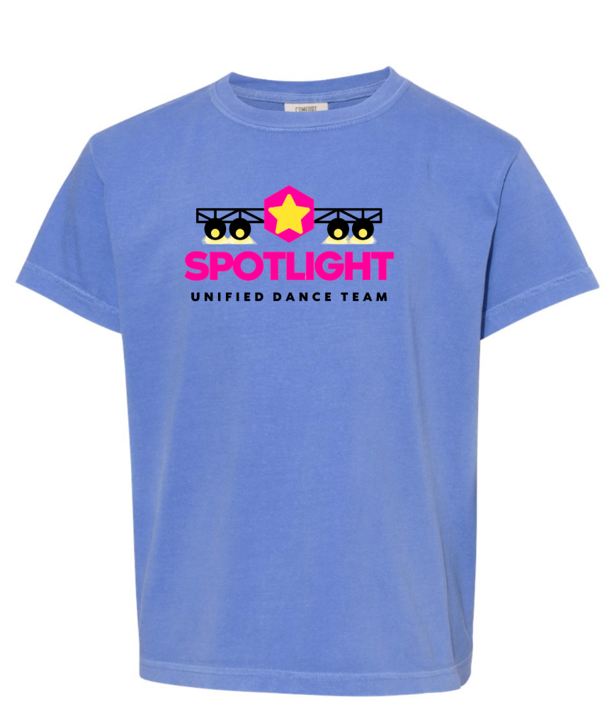 Spotlight Dance Team YOUTH Garment-Dyed Heavyweight T-Shirt - Flo Blue