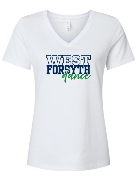 West Forsyth Dance Team District ® Ladies V-Neck Gray
