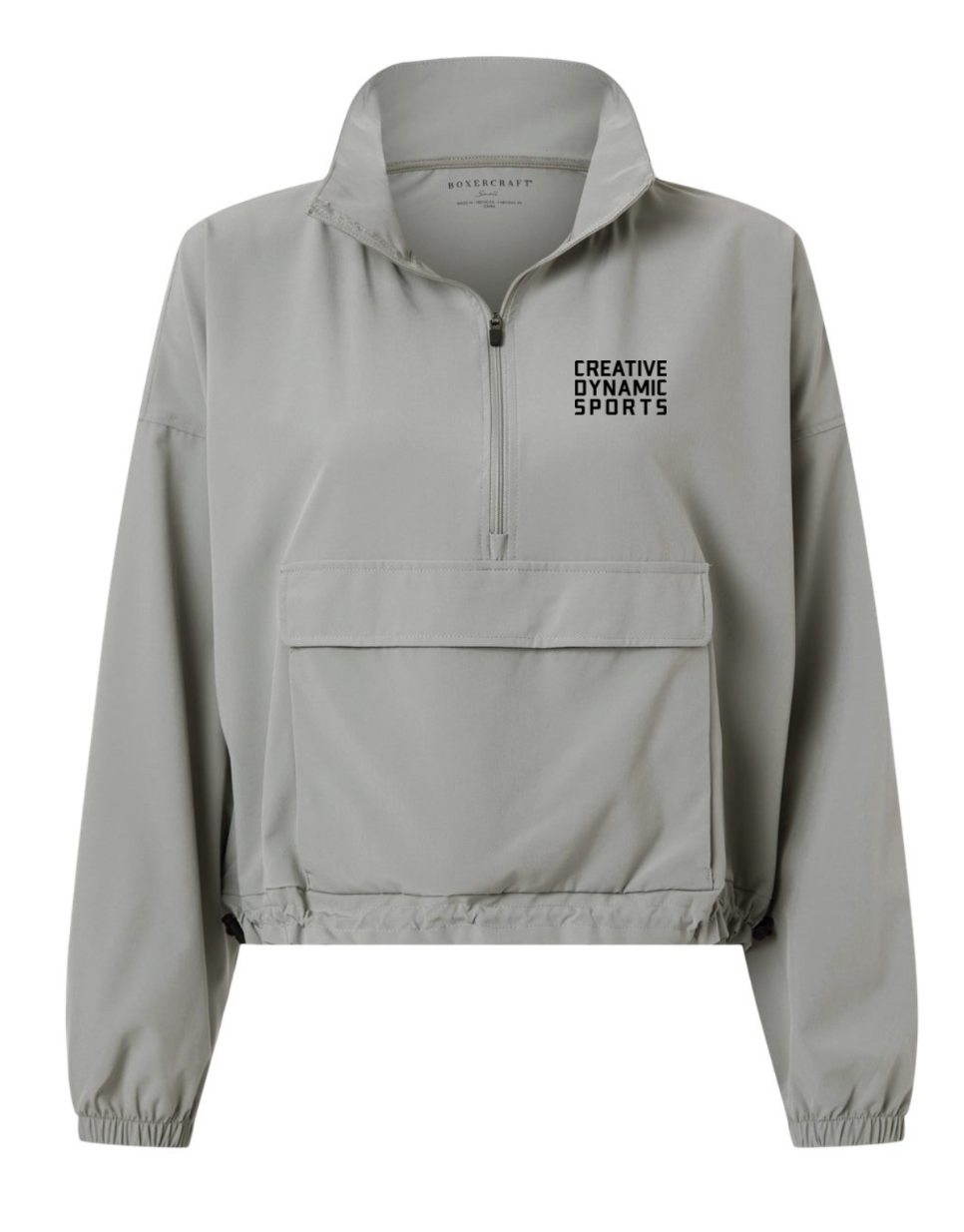 CDS Ladies Stretch Woven Quarter-Zip Gray