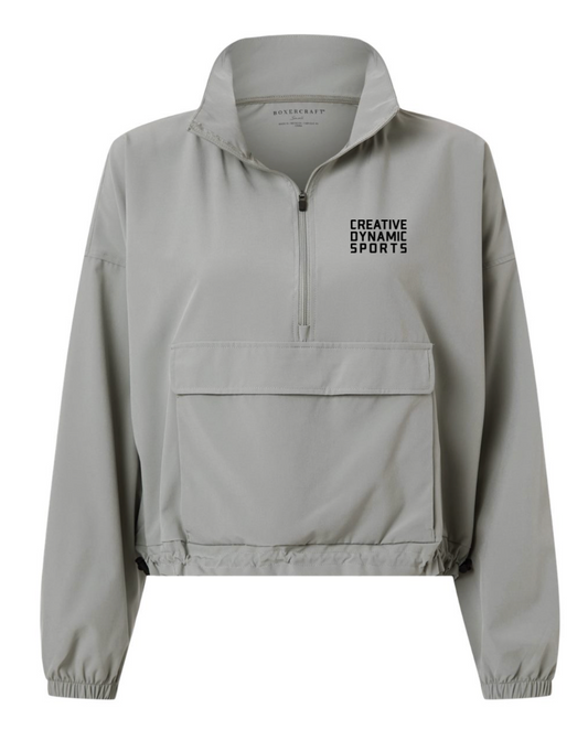 CDS Ladies Stretch Woven Quarter-Zip Gray