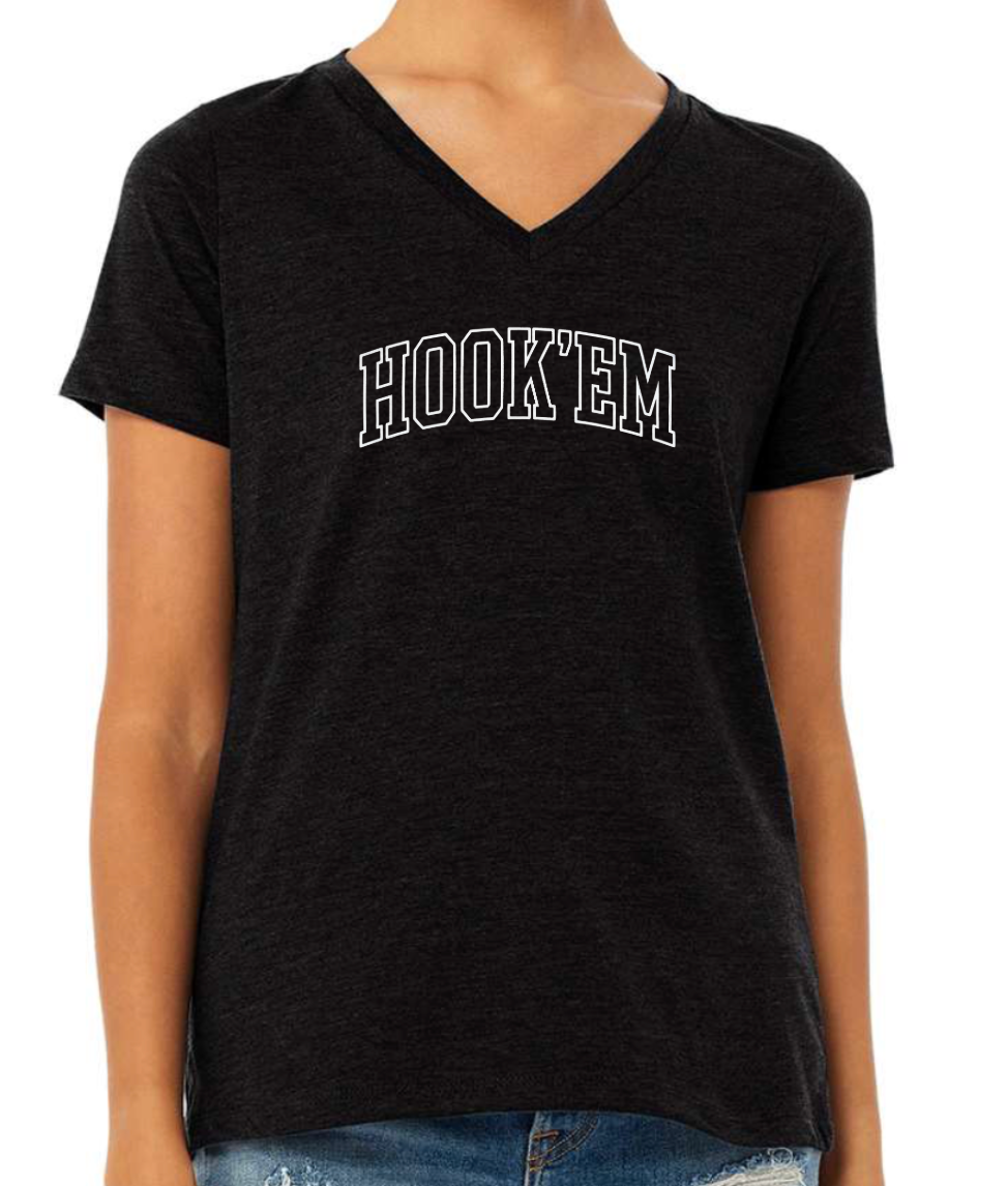 '26 Lambert Football Women’s Tri® V-Neck Tee HOOK'EM