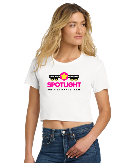 Spotlight Dance Team Next Level Women’s Cali Crop Tee - White