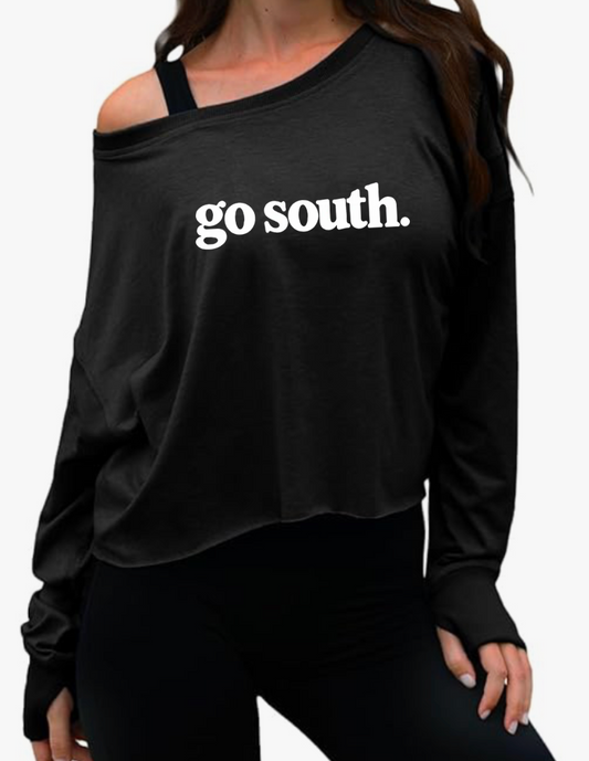 2026 SF Basketball Open Back for Women Long Sleeve Cropped Tee - Black