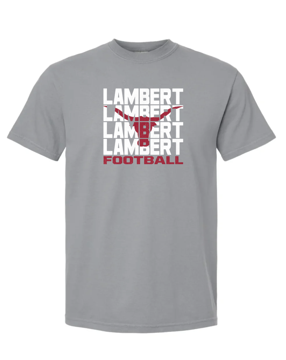 '26 Lambert Football Comfort Color Repeated Logo Garment-Dyed Shirt